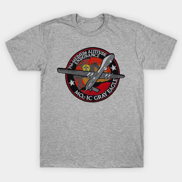 MQ-1C Gray Eagle Unmanned Aircraft Patch T-Shirt by Spacestuffplus